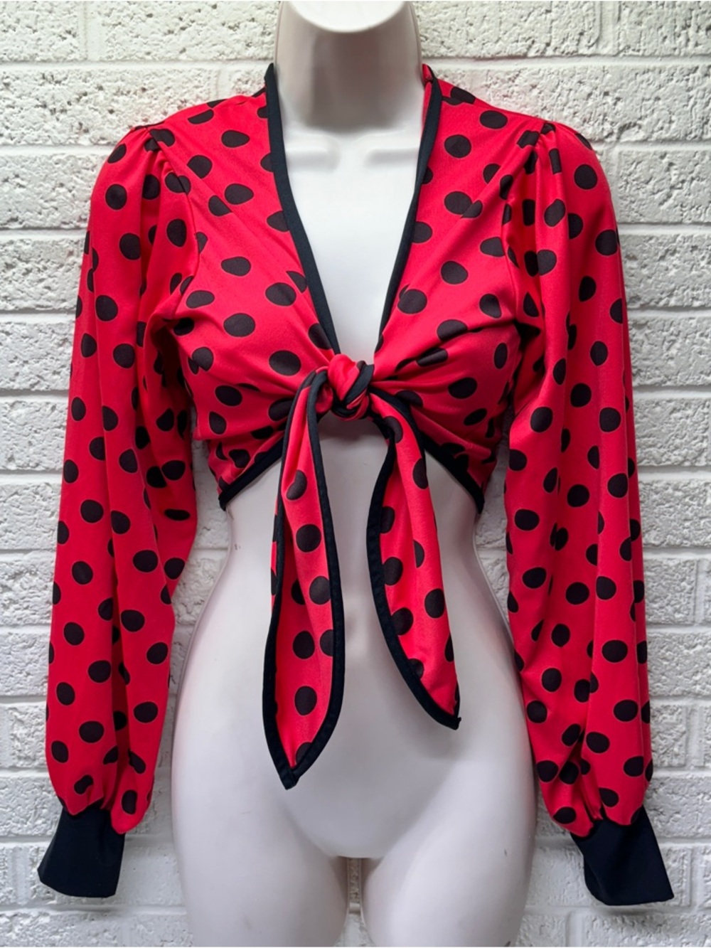 VTG‼ Star Styled Dancewear M Red & Black Minnie Mouse Long Sleeve Cropped • VG‼